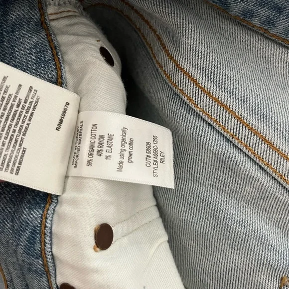 AGOLDE Riley High Rise Straight Crop Ankle Button Fly Size 30 - Picture 5 of 12